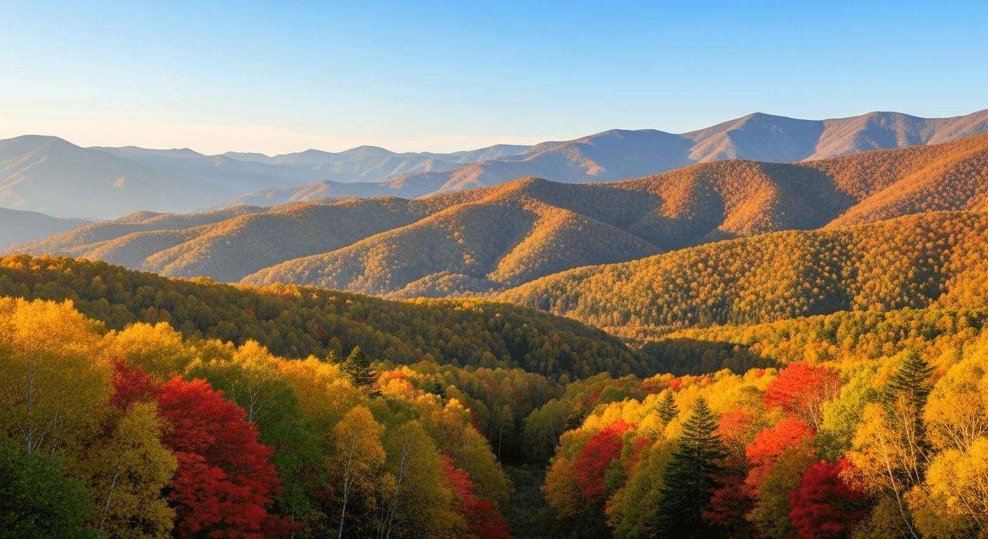 Autumn fall foliage in Furano