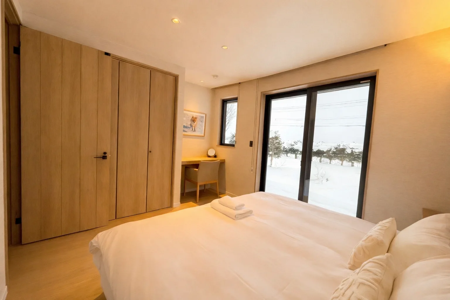 Bright bedroom with garden access
