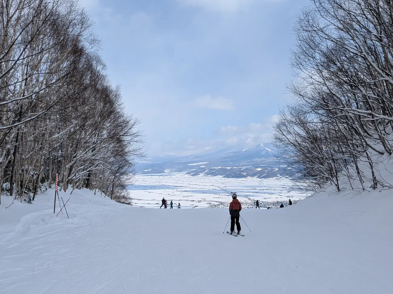 Skiing at Furano resort with mountain views