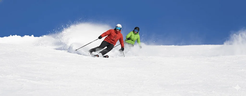 Winter powder skiing at Furano ski resort near Villa Matsu
