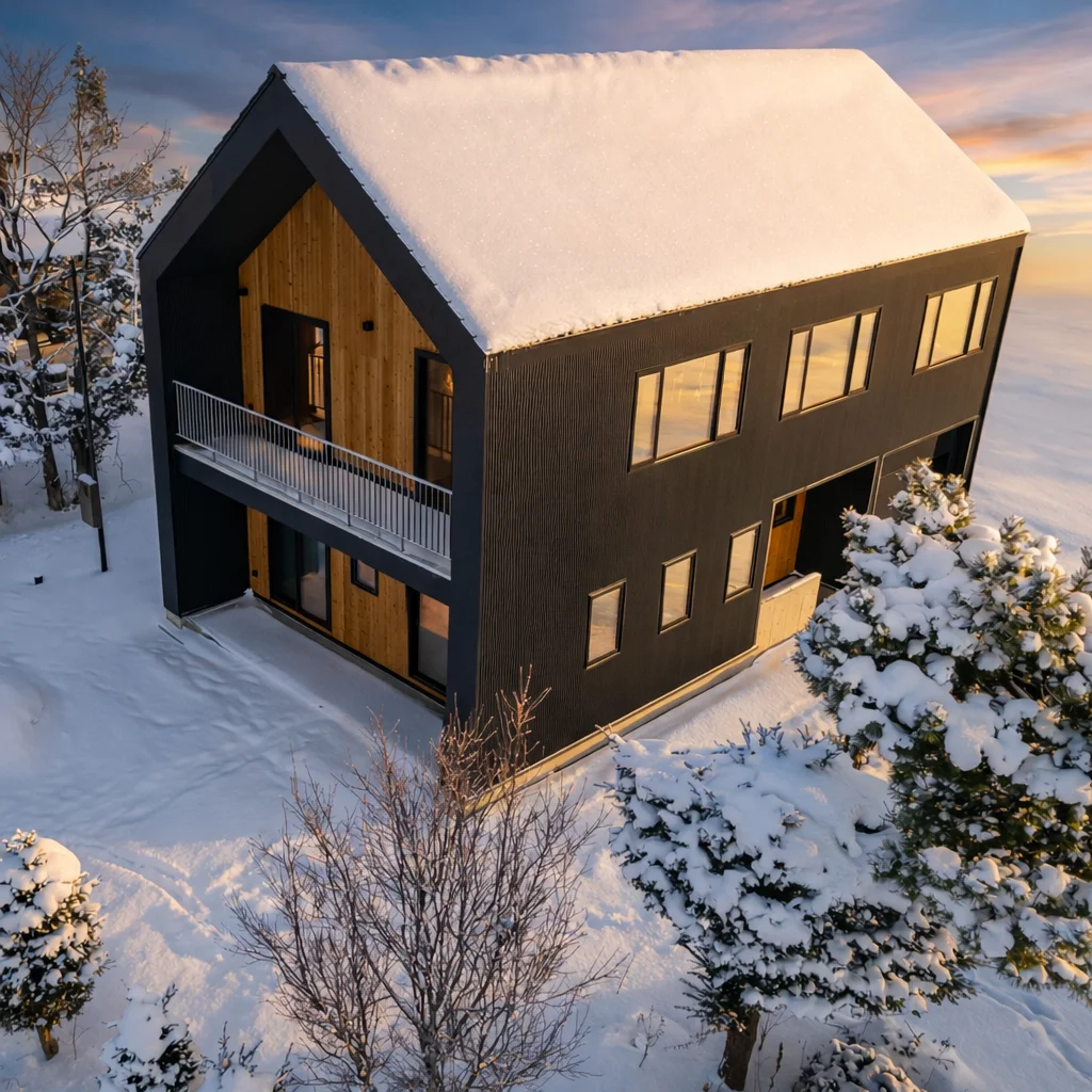 Aerial view of Villa Matsu in Nakafurano, Hokkaido